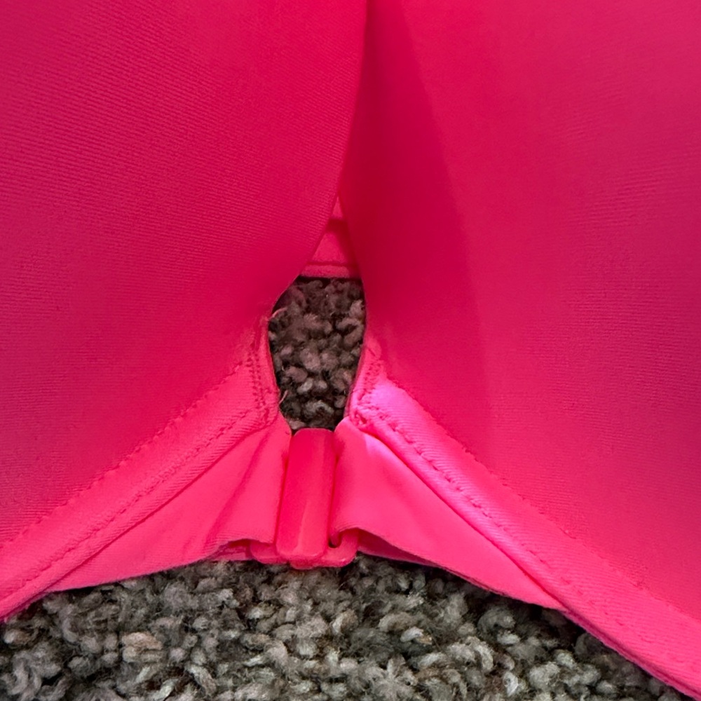 Victoria's Secret Neon Pink Front Closure Push Up Bra 38DD - Picture 2 of 5